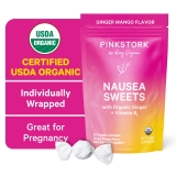 Pink Stork Organic Mango Ginger Nausea Relief Drops with Vitamin B6, 30 Pieces