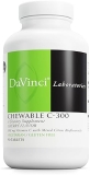 DaVinci Labs Chewable Vitamin C-300 Supplement for Immune Health, Cholesterol & Collagen - Cherry Flavor - 90 Tablets
