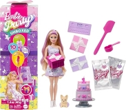 Barbie Party Unboxed Doll & Accessories - Pet Birthday Series with 10 Surprises & Activities