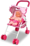Anivia Doll Stroller with Heart Design - Ideal Gift for Toddlers and Girls (Pink)