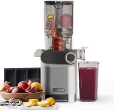 ANYBEAR 200W Cold Press Masticating Juicer | Large Feed Chute | BPA-Free Tritan | Juice Recipes | Silver