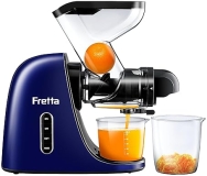 Fretta Cold Press Masticating Juicer with 2-Speed Modes & Reverse Function, BPA-Free, Easy to Clean (Blue)