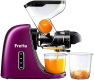 Frettta Masticating Cold Press Juicer for High Juice Yield, Fruit & Vegetable, BPA-Free, Easy to Clean - Purple