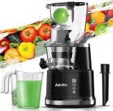 Aeitto Cold Press Juicer with Large Feed Chute, Large Capacity, Slow Masticating for Fruits and Vegetables - Black