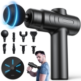 WERTYI Powerful Deep Tissue Massage Gun for Athletes with 8 Heads, Silent Motor - Black