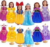 WONDOLL 18-Inch Doll Princess Costume Dress Set - 6 Unique Accessories