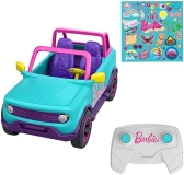 Barbie Hot Wheels RC SUV, Pink Remote-Control Vehicle for 2 Fashion Dolls, Accessories & Stickers