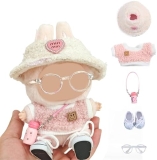 Generic 17cm Doll Clothes Set with Accessories: Hat, Camera, Glasses, Shoes - Doll Outfit