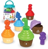 Learning Resources Counting Cupcakes Toy Set - 15 Pieces for Toddlers & Preschoolers, Montessori Learning Toys