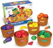 Learning Resources Farmer's Market Color Sorting Play Food Set for Kids - Toddler Learning Toys