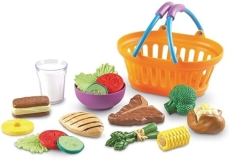 Learning Resources New Sprouts Dinner Foods Basket - Pretend Play Food Set, 18 Pieces, Ages 18 Months+