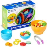 Learning Resources New Sprouts Garden Fresh Salad Set - 38-Piece Pretend Play Food for Toddlers