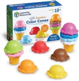 Learning Resources Smart Snacks Rainbow Color Cones - 12 Piece Toddler Pretend Play Set, Ages 18+ Months