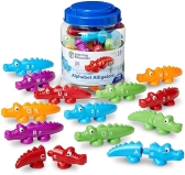 Learning Resources Alphabet Alligators Fine Motor Toy, 26 Double-Sided Pieces, Ages 18 Months+, Multicolor