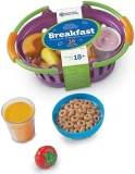 Learning Resources New Sprouts Breakfast Foods Basket - 16-Piece Toddler Pretend Play Food Set