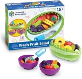 Learning Resources New Sprouts Fresh Fruit Salad Set - 18-Piece Pretend Play Food for Toddlers, Ages 18+ Months