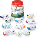 Learning Resources Snap-n-Learn Counting Cows Toy Set: Color Recognition, Counting & Sorting, Farm Animals - 20 Pieces