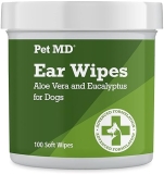 Pet MD Dog Ear Cleaner Wipes with Aloe & Eucalyptus - 100 Count
