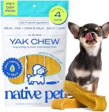 Native Pet Natural Yak Cheese Dental Sticks for Small Dogs - Himalayan Yak Chews - Cheese Bones for Aggressive Chewers - Pack of 5