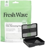Fresh Wave Odor Eliminating Packs (6-Pack) with Fresh Pod Case - Natural Plant-Based Deodorizer for Small Spaces