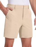 SERAMY Men's 7-Inch Inseam Golf Dress Shorts: Lightweight Quick Dry, Flat Front with 5 Pockets