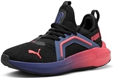 PUMA Softride Enzo Black-Red Fire Sneaker, Kids Size 6 US