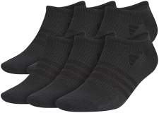 adidas Men's Superlite No Show Socks, Arch Compression, Athletic 6-Pack