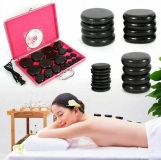 Denyo Hot Stone Massage Kit with Heater Box for Home Spa - 20 Pieces
