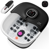 KNQZE Electric Collapsible Foot Spa with Heat, 16 Rollers, Bubble Massage, Muscle Relaxation, Pedicure Massager - Black'
