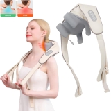 Cordless Shiatsu Neck Shoulder Massager with Heat - Pain Relief - Beige