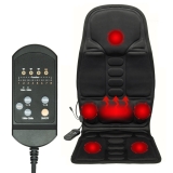 SHCKE Heated Seat Cushion with Back Massagers for Pain Relief - 8 Modes, 3 Intensity Levels
