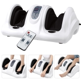 Gymax White Shiatsu Foot Massager with Remote Control - Rolling Foot Massage Machine