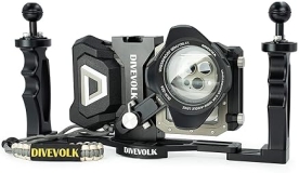 DIVEVOLK SeaTouch 4 MAX Kit with Wide Angle Lens, Clamp & Handle Tray for iPhone 12/13/14