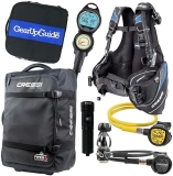 Cressi Travelight Scuba Diving Package with Reg Dive Computer, GupG Reg Bag, and Kraken Dive Torch - 15 LBS