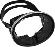 Cressi Classic Retro Freediving Mask - Oval Tempered Glass Lens - Pacifico - Black