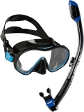 Cressi Frameless Scuba Mask & Dry Snorkel Set for Snorkeling, Diving: Italian Design