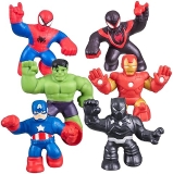 Heroes of Goo Jit Zu Mega Mini 6-Pack - Squishy, Stretchy, Gooey Heroes - Ironman, Spider-Man, Captain America & More