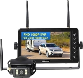 Haloview Wireless FHD 1080P RV Backup Camera System with Night Vision and 7" Monitor Adapter