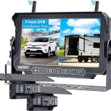 AMTIFO Wireless RV Backup Camera System with 2 Cameras for Trailer Truck - Solar Powered, Magnetic Mounts - AMTIFO A9