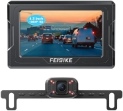 FEISIKE 1080P IR Night Vision Backup Camera Kit with 4.3" Monitor - Wide Angle, Waterproof, Easy Setup