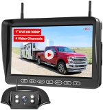 Foxpark Wireless RV Backup Camera for Furrion System: 7" HD 1080P Video Recording, Split Screen, IR Night Vision - 170° Wide Angle - RVs, Campers, Trailers.