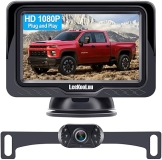 LeeKooLuu HD 1080P Waterproof Backup Camera with Monitor - Easy Setup Plug-and-Play for Car Truck SUV