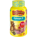 L'il Critters Kids Omega-3 Gummy with DHA, EPA, ALA - 120 ct, Citrus Flavor, No Fishy Taste