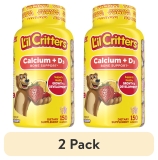 L'il Critters 2-Pack L'il Critters Calcium + D3 Kids Gummy Supplement, Bone Support, Orange, Strawberry, Cherry, 150 Gummies