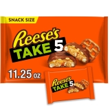 Reese's Take 5 Pretzel, Peanut, and Chocolate Snack Candy 11.25 oz Bag - Snack Size