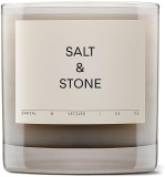 SALT & STONE Santal & Vetiver Scented Candle | Hand-Poured Aromatic Blend | 100% Natural Wax | 50-Hour Burn Time