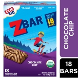 ZBAR Organic Chocolate Chip Granola Bars, Soft Baked Snack Bars - 18 Count