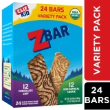 ZBAR Organic Soft Baked Snack Bars Variety Pack, 24ct, Chocolate Chip & Iced Oatmeal Cookie Flavor