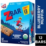 ZBAR Organic Blueberry Muffin Whole Grain Snack Bars - Non-GMO - Plant-Based (12 Pack)