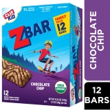 ZBAR Organic Granola Bars, 12ct Zbar Chocolate Chip Soft Baked Snack Bars